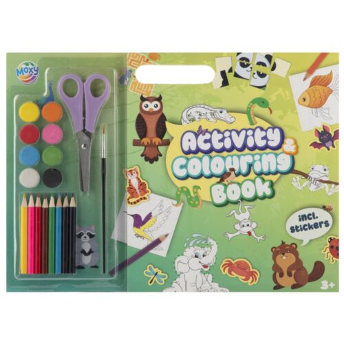 Kleur&activiteitenboek inclusief verf, potloden schaar en stickers