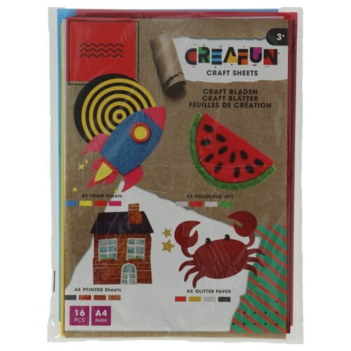 Knutselset A4 vellen vilt/foam/glitter/transparant