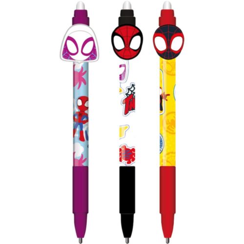 Spidey uitwisbare gelpen met clip 3 assorti (assortiment – willekeurige uitvoering)