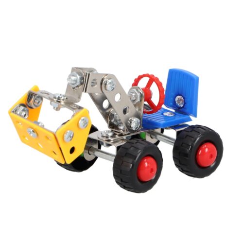 Constructieset voertuigen metaal 4 assorti (assortiment – willekeurige uitvoering)