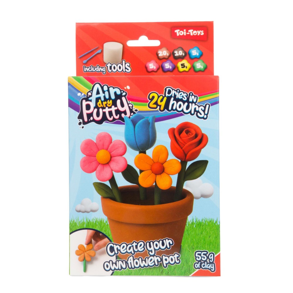 Putty air dry set Bloemen met acc diy 3 assorti (assortiment – willekeurige uitvoering)