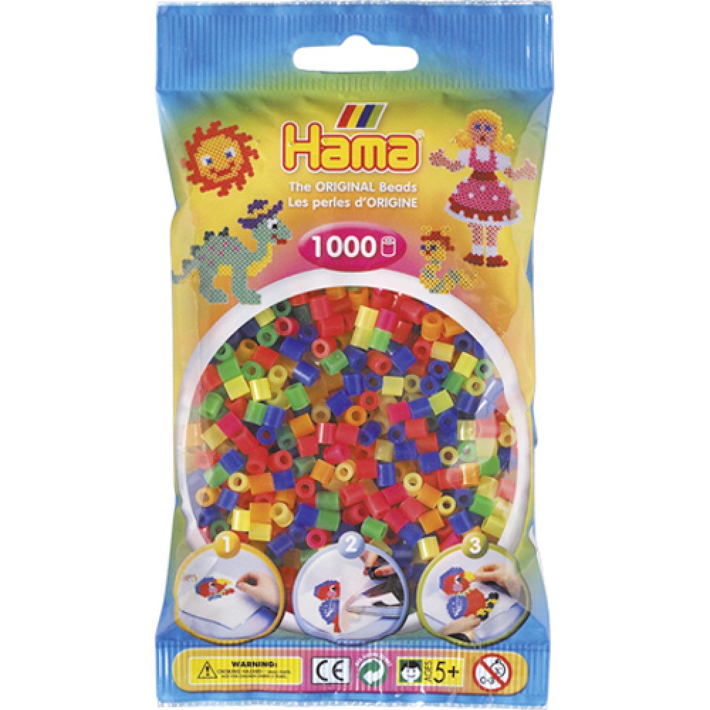 Hama String beads 1000 Pieces Neon Assorti 1 (range of random version))