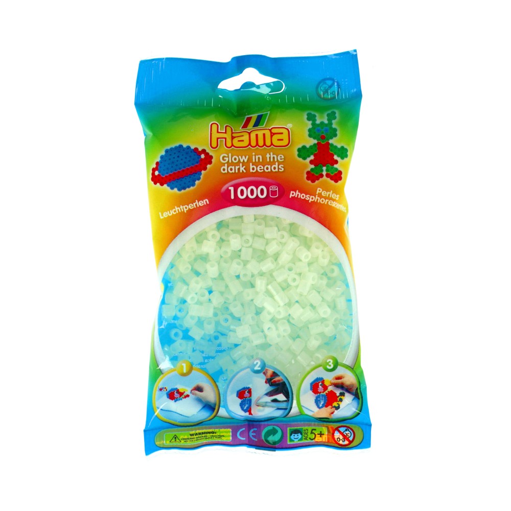 Hama String beads 1000 Pieces of Glow In The Dark