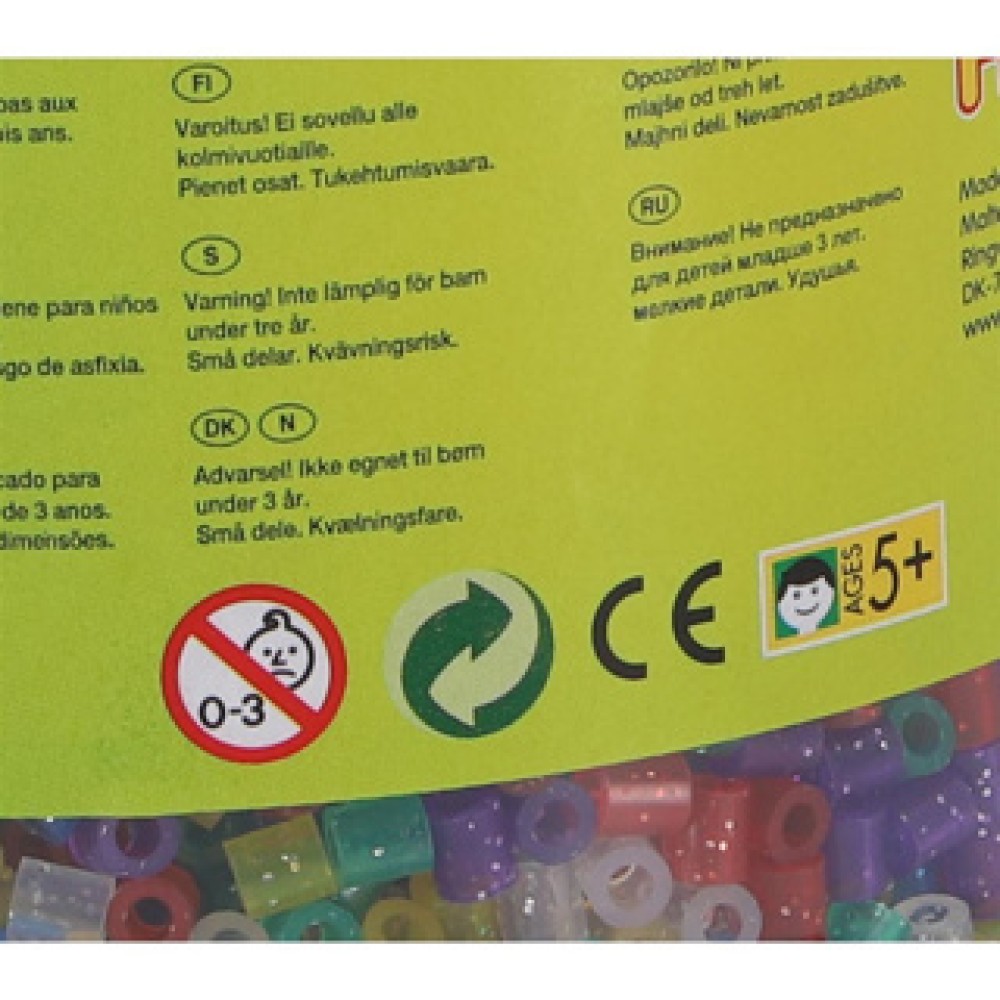 Hama String beads Ton With 9000 Pieces Glitter Transparent - Image 3