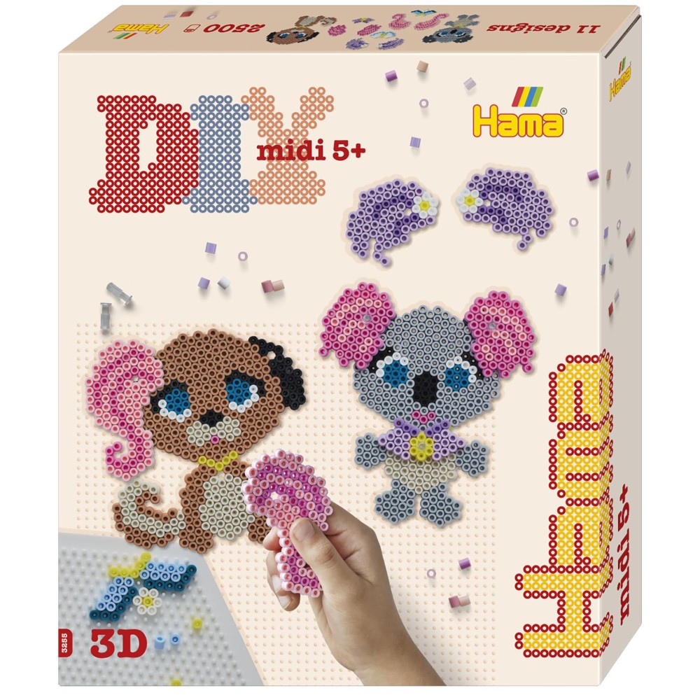 Hama string beads 2500 pieces 3D animal salon