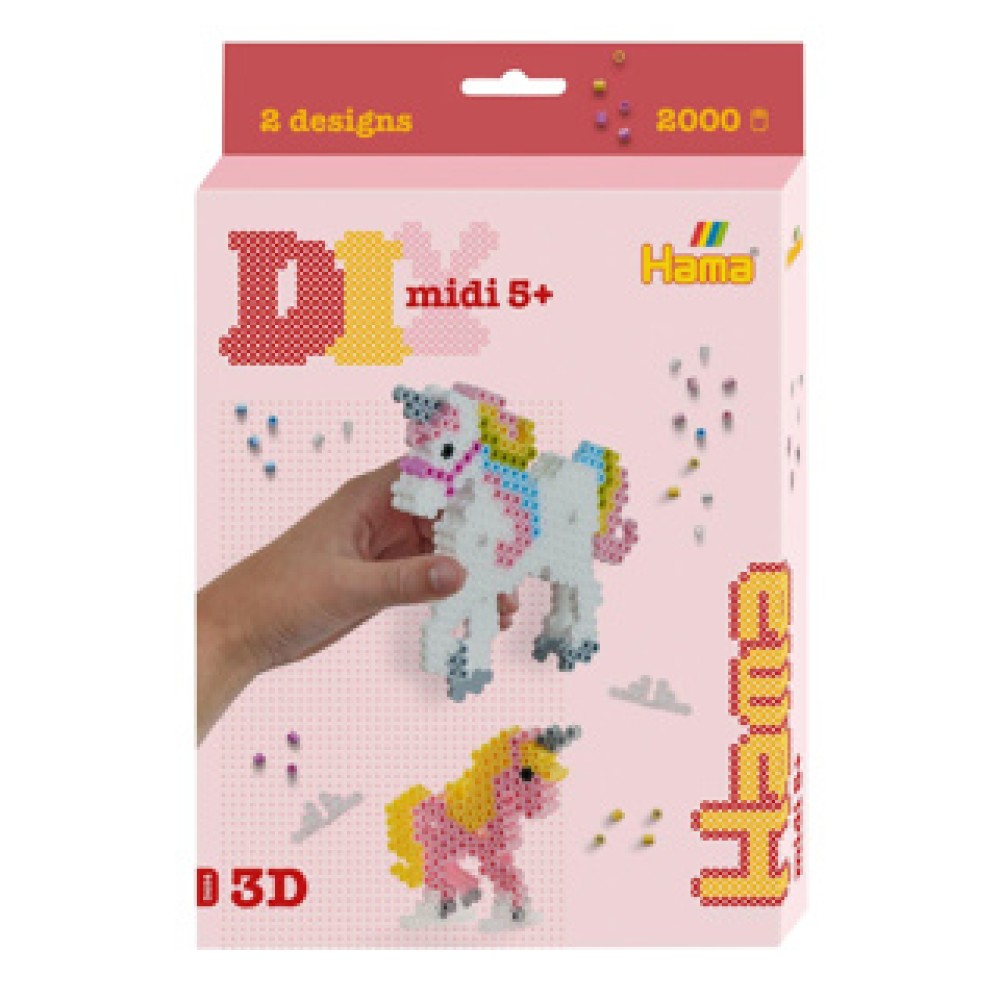 Hama string beads 3D Unicorn set 2000 delicious
