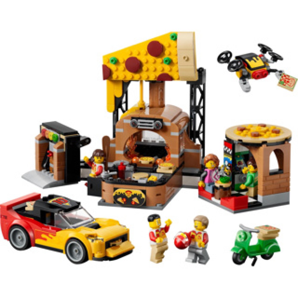 LEGO 60496 My City Pizzacentrale Met Voertuigen