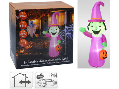 Heks opblaasbaar met led 150cm