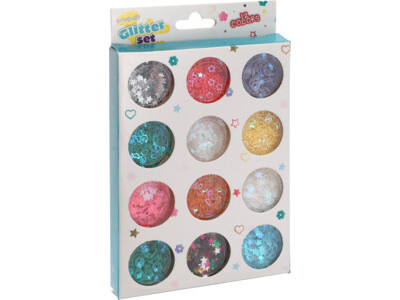 Glitter set 12x2.5g kleur