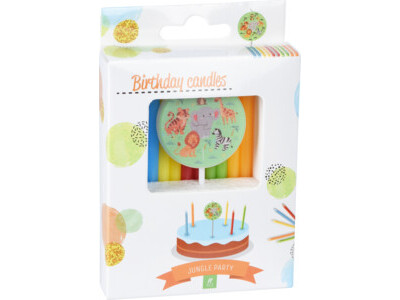 Birthday candles 10cm jungle