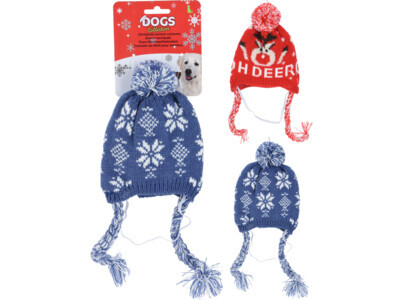 Dog costume xmas hat 2ass