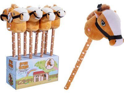 Stokpaard pluche bruin 68cm