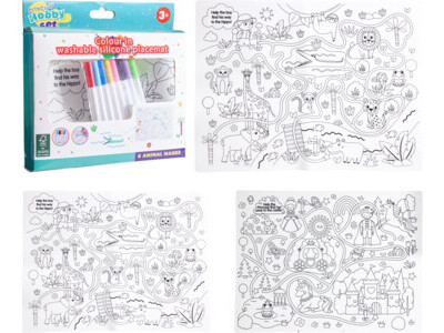Placemat inkleurbaar 8 markers