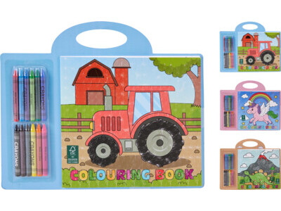 Coloring book with 12 Crayons