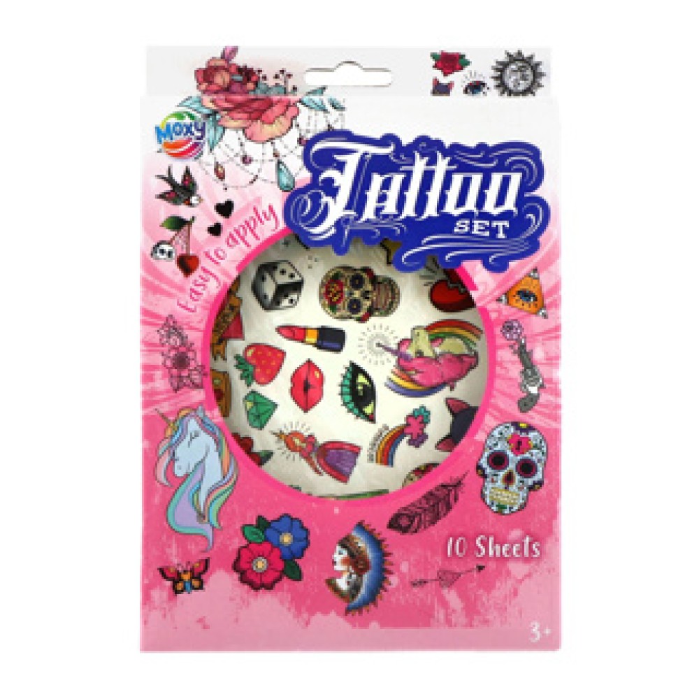 Tattoo set 10 Sheets 2 Assorti 22x15 Cm (assorted random version)