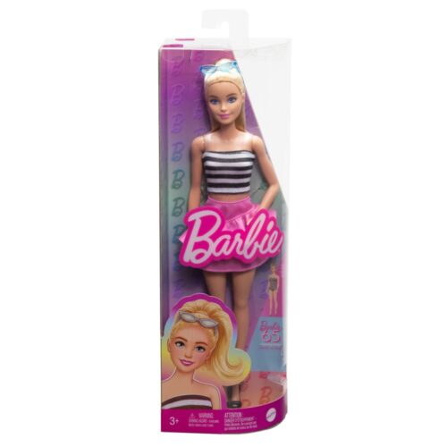 Barbie pop fashionista blond haar en streepjes top