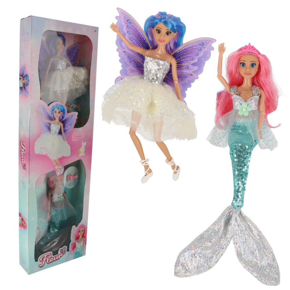 Tienerpoppenset mermaid + fairy
