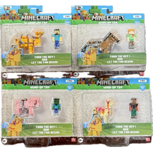 Minecraft 3D wind-up playset assorti (assortiment – willekeurige uitvoering)