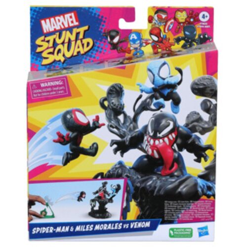 Marvel Stunt Squad Speelset Venom VS Miles Morales Middel Assorti (assortiment – willekeurige uitvoering)