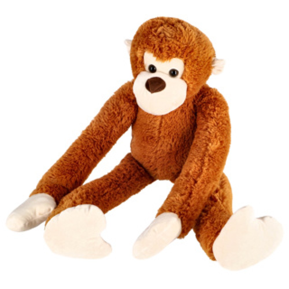 Pluchiez plush monkey with long arms 80 cm brown