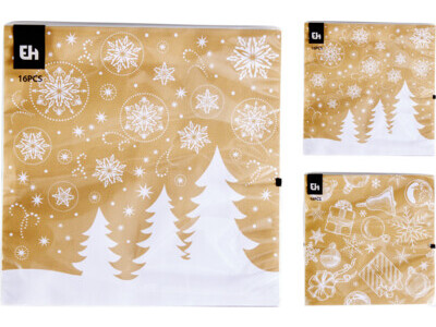 Napkins and napkins 33x33cm 16pcs 2ass