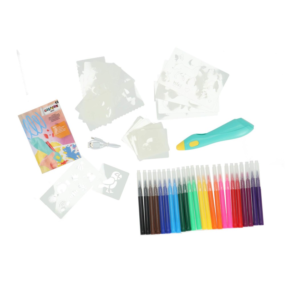 Creafun trend graffity pen electronisch set + 12 extra stiften