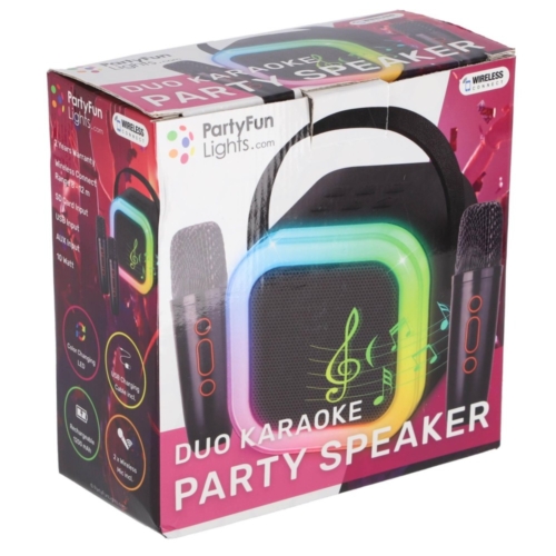 Karaoke duo set 2 micros + speaker 13x8x14 cm