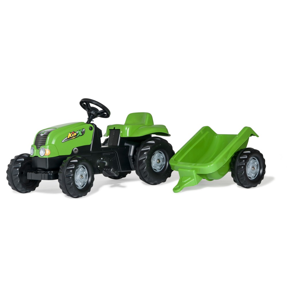 Rolly Toys Traptractor RollyKid-X +Trailer Green