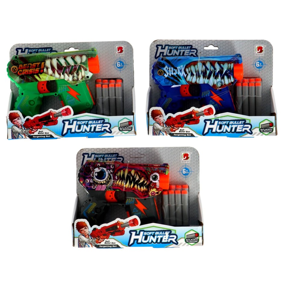 Pistool met 8 foam pijlen 3 assorti (assortiment – willekeurige uitvoering)