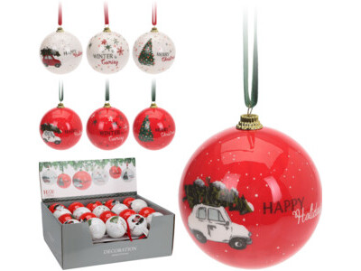 Kerstbal 75mm 6ass