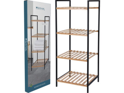Bathroom rack with shelves