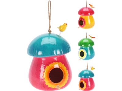 Vogelhuis, 3 assorti kleuren,