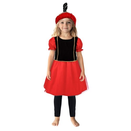 Pietenjurk Zwart/Rood 110-116 Cm