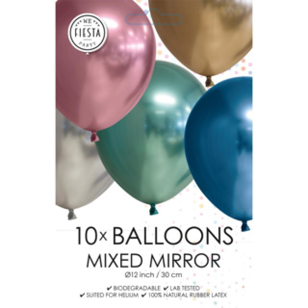 Chrome Balloon Assorted 10 Pieces 30 Cm (range of random versions))