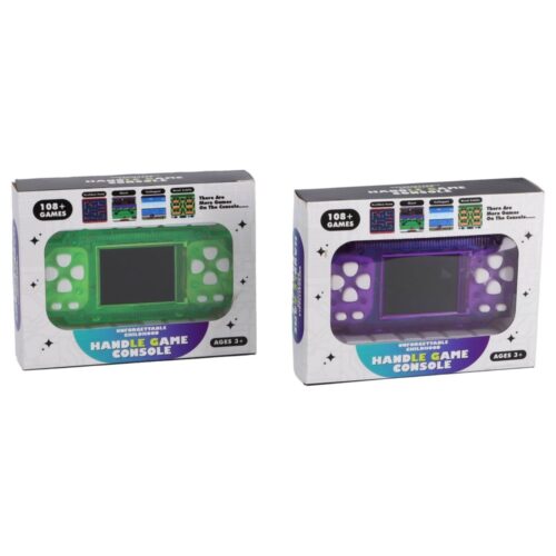 108 Games in 1 game console with color screen green and purple assorti (range .)