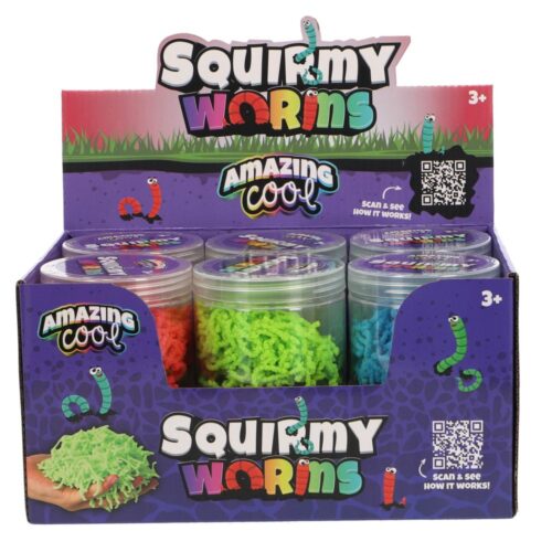 Amazing Cool Squirmy Worms in pot 3  assorti (assortiment – willekeurige uitvoering)