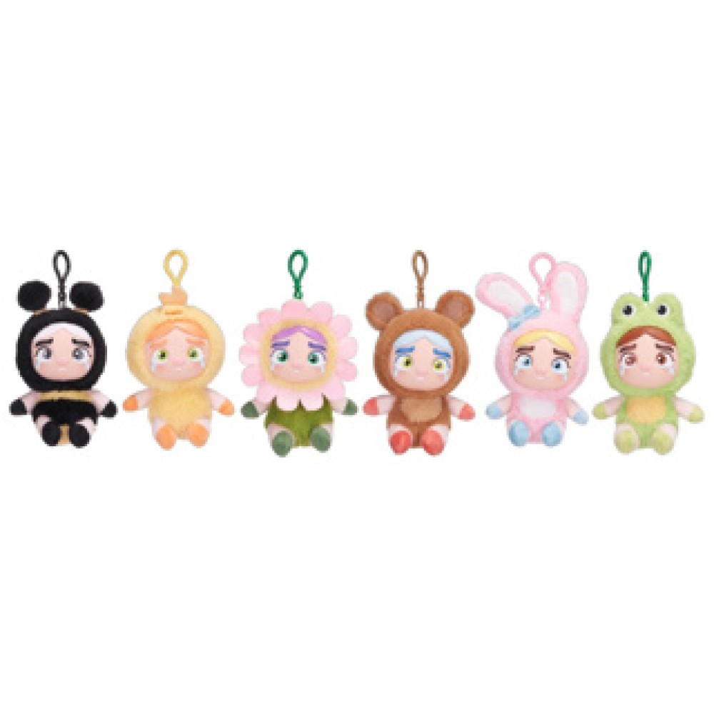 Kanashiko Pluche Bag Charm 14cm Plastic Face in Blindbox 6 assorti (assortiment – willekeurige uitvoering)