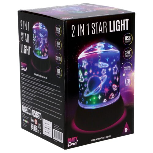 Party Time LED 2 in 1 starlight met zwarte voet