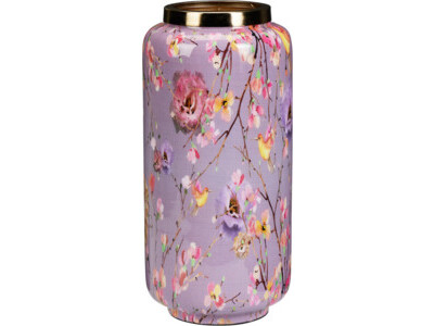 Vaas 15x30cm paarse bloemen