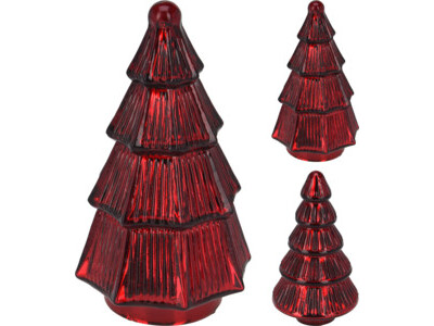 Kerstboom glas rood 11x19cm