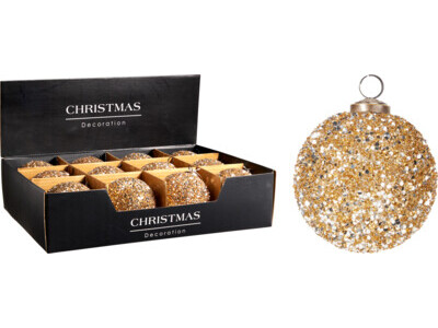 Kerstbal glas 10cm goud