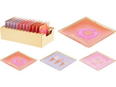 Glass board 10x10cm 3ass dsgn