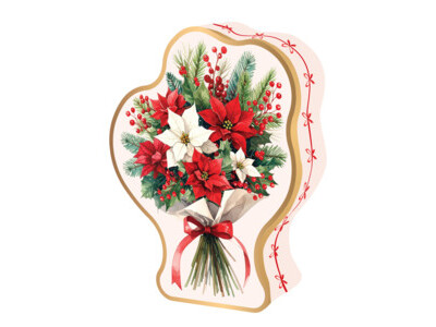 Winter flower tin with cookies