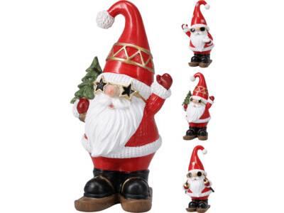 Kerstman m zonnebril 8x7x17cm