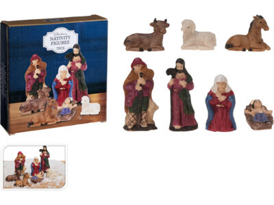 Christmas scene figures set 7pcs 65mm