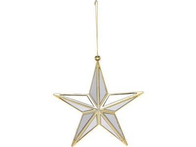 Ster hang deco 13x14cm goud
