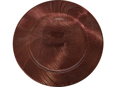Onderbord swirl 33cm bruin
