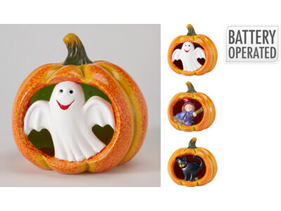 Pumpkin m led 18x17x17cm 3ass