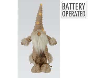 Gnome staand led 54cm bruin