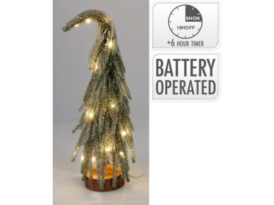Kerstboom m led 13x34cm goud